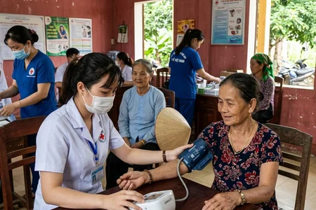 Mua bảo hiểm sức khỏe tại Hà Giang ở đâu? 5 Thăm khám bệnh cho người dân xã Phong Quang, tỉnh Hà Giang