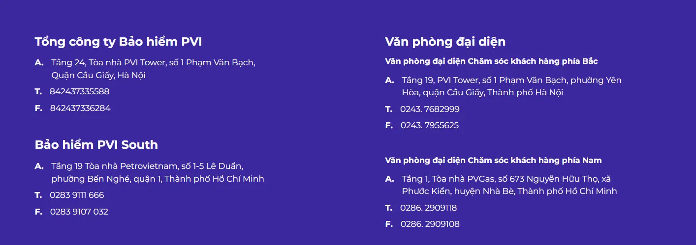 Hệ thống và mạng lưới bảo hiểm PVI