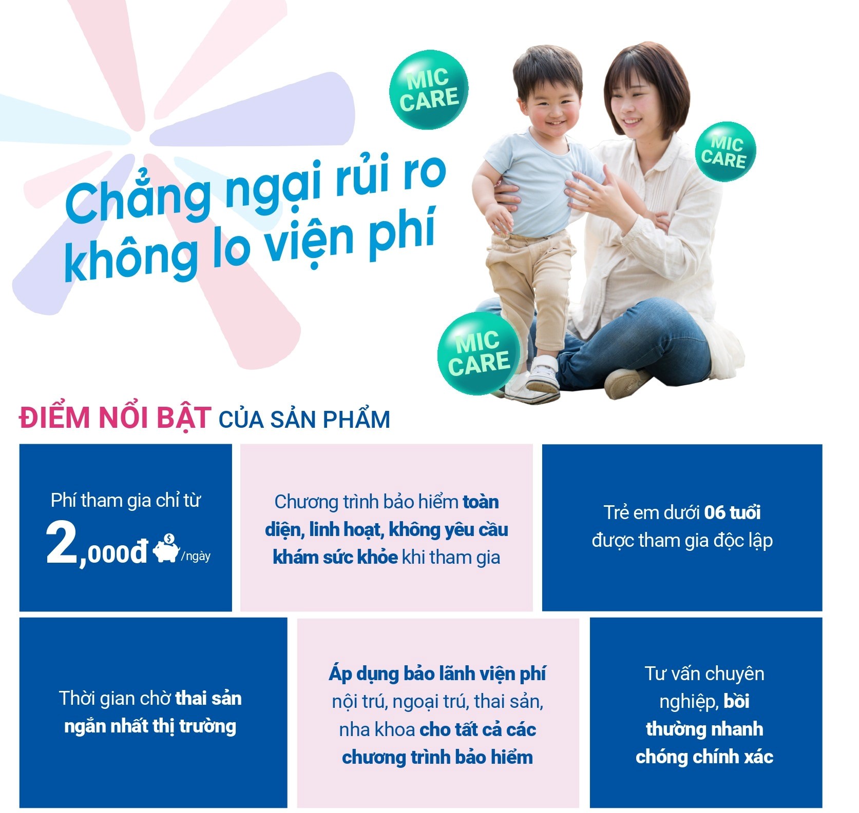 Bảo hiểm sức khỏe MIC CARE 5 Đặc điểm nổi bật Bảo hiểm sức khỏe MIC CARE