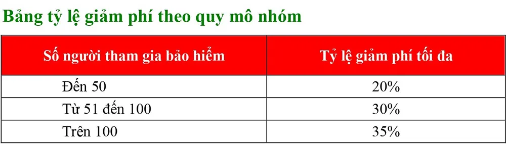 Tỷ lệ giảm phí bảo hiểm du lịch quốc tế Bảo Minh