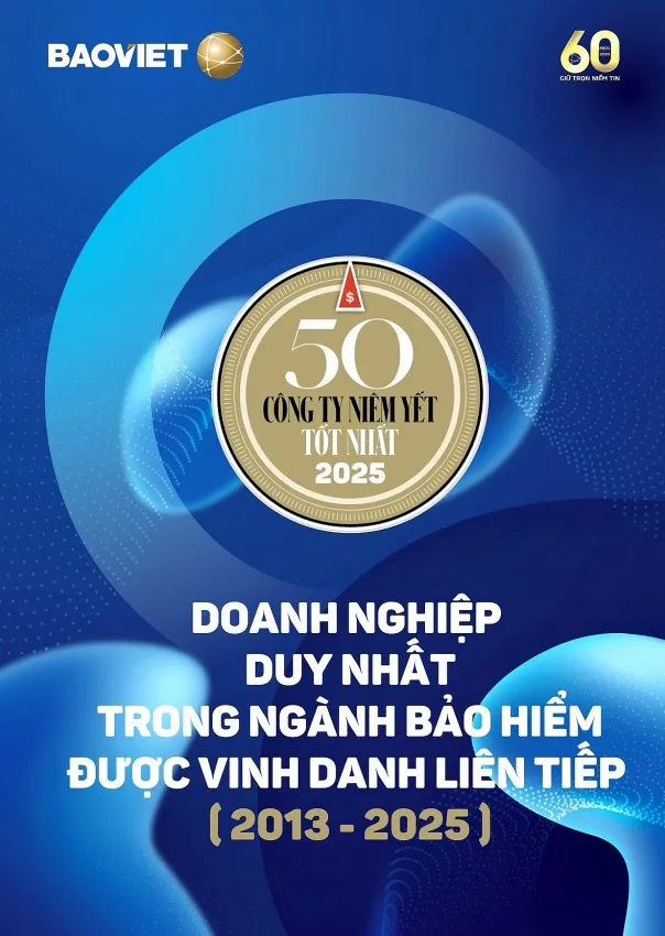 Bảo Việt được vinh danh "Top 50 Công ty niêm yết tốt nhất 2025"