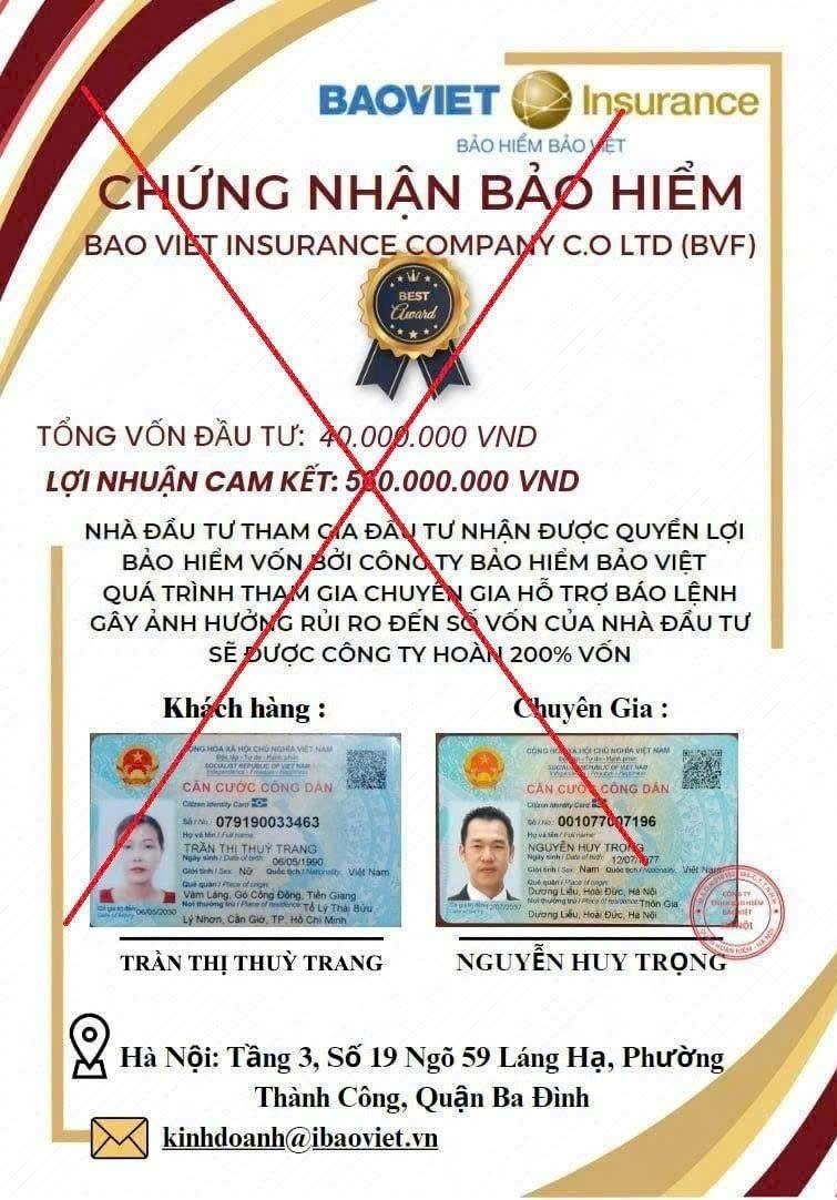 Cảnh báo giả mạo thương hiệu Bảo Việt & IBAOHIEM