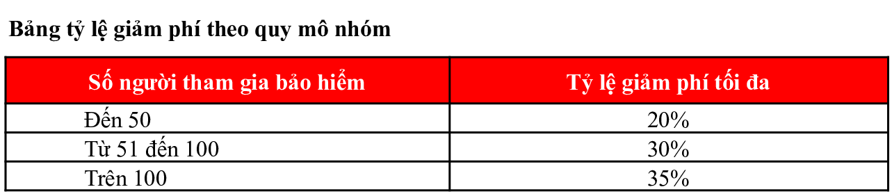 Tỷ lệ giảm phí bảo hiểm du lịch quốc tế Bảo Minh